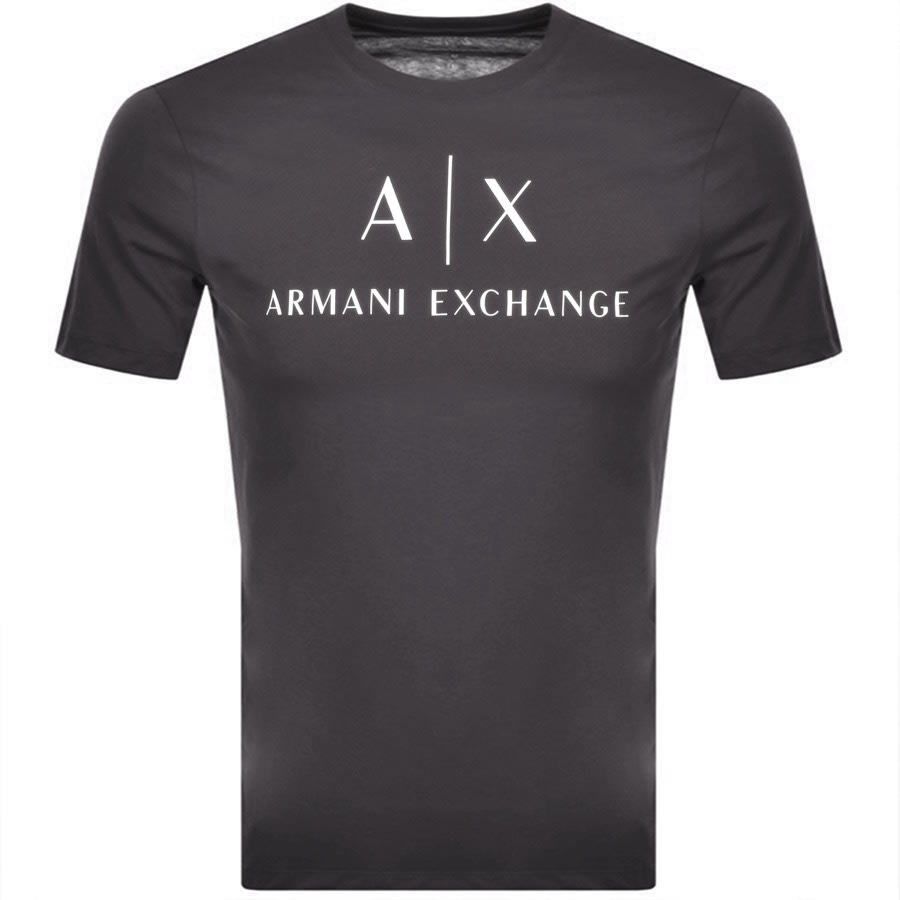 Alternative Image for ProductArmani Exchange Crew Neck Logo T Shirt Grey1